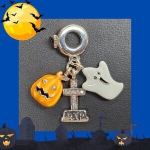 🎃 Spooky Halloween Charm with Pumpkin and Ghost (NWOT)